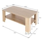 Modern MDF Coffee Table with Lower Shelf – Light Oak Finish - Image 2