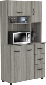 Modern Tall Bookshelf Cabinet with Drawers and Hutch - Image 4