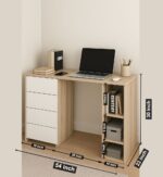 Modern Computer Desk with 4 Drawers and Open Shelves - Image 2