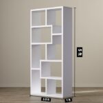 Modern 5ft White Geometric Staggered Display Shelf - Image 2