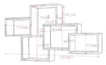 5 interlocking floating wall shelves | unique geometric arrangement - Image 3