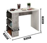 42" Modern White Desk with Asymmetrical Storage Shelves - Image 2
