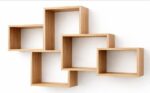 5 interlocking floating wall shelves | unique geometric arrangement - Image 2