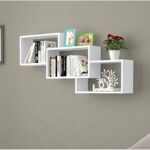White Geometric Interlocking Wall Shelf Set