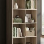 Modern 8-Cube Open Bookshelf – Light Oak Finish