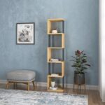 Modern 5-Tier Tall Open Bookshelf – 65" MDF Wood Storage Unit