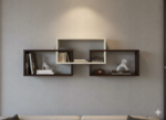 Modern Geometric Floating Wall Shelves - 43" Interlocking Display Unit