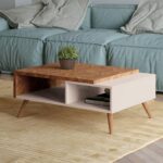 Stylish Modern Two-Tone Coffee Table with Storage – 36"