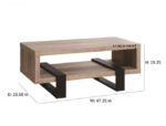 Modern Oak & Black Open-Shelf Coffee Table – 47" - Image 2