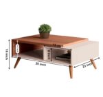 Stylish Modern Two-Tone Coffee Table with Storage – 36" - Image 2