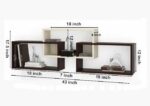Modern Geometric Floating Wall Shelves - 43" Interlocking Display Unit - Image 2